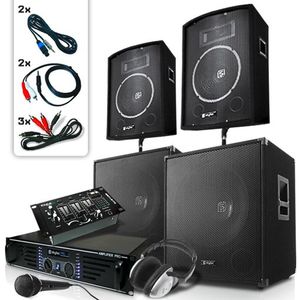 Skytec Bass Mountain USB, DJ PA systém, 2000 W, 4 x reproduktor, zosilňovač, mixážny pult vyobraziť