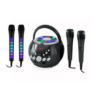 Auna SingSing čierna + Dazzl Mic Set karaoke zariadenie, mikrofón, LED osvetlenie vyobraziť