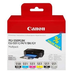 CANON PGI-550, CLI-551 - originálna cartridge, čierna + farebná, 1x15ml/5x7ml vyobraziť