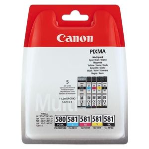 CANON PGI-580, CLI-581 - originálna cartridge, čierna + farebná, 1x11, 2ml/4x5, 6ml vyobraziť
