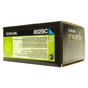 LEXMARK 802S (80C2SC0) - originálny toner, azúrový, 2000 strán vyobraziť