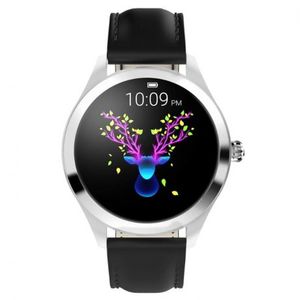 NEOGO SmartWatch Glam, dámske smart hodinky, čierne/kožené vyobraziť