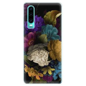 Odolné silikonové pouzdro iSaprio - Dark Flowers - Huawei P30 vyobraziť