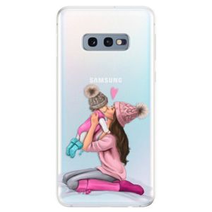 Odolné silikonové pouzdro iSaprio - Kissing Mom - Brunette and Girl - Samsung Galaxy S10e vyobraziť