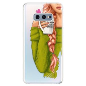 Odolné silikonové pouzdro iSaprio - My Coffe and Redhead Girl - Samsung Galaxy S10e vyobraziť