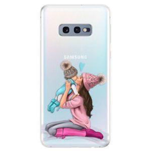 Odolné silikonové pouzdro iSaprio - Kissing Mom - Brunette and Boy - Samsung Galaxy S10e vyobraziť