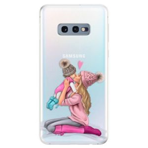 Odolné silikonové pouzdro iSaprio - Kissing Mom - Blond and Girl - Samsung Galaxy S10e vyobraziť