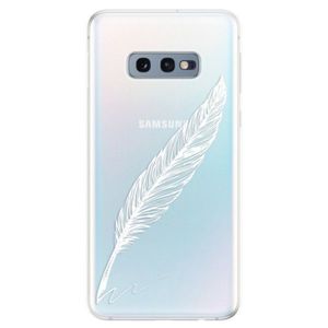 Odolné silikonové pouzdro iSaprio - Writing By Feather - white - Samsung Galaxy S10e vyobraziť