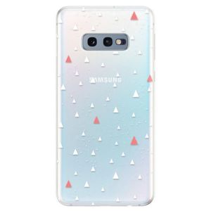 Odolné silikonové pouzdro iSaprio - Abstract Triangles 02 - white - Samsung Galaxy S10e vyobraziť