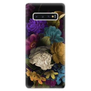 Odolné silikonové pouzdro iSaprio - Dark Flowers - Samsung Galaxy S10+ vyobraziť