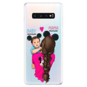 Odolné silikonové pouzdro iSaprio - Mama Mouse Brunette and Boy - Samsung Galaxy S10+ vyobraziť