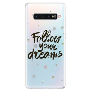 Odolné silikonové pouzdro iSaprio - Follow Your Dreams - black - Samsung Galaxy S10+ vyobraziť