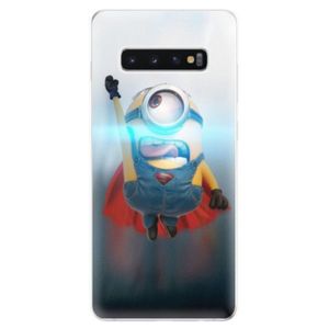 Odolné silikonové pouzdro iSaprio - Mimons Superman 02 - Samsung Galaxy S10+ vyobraziť