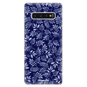 Odolné silikonové pouzdro iSaprio - Blue Leaves 05 - Samsung Galaxy S10+ vyobraziť