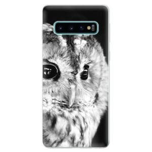 Odolné silikonové pouzdro iSaprio - BW Owl - Samsung Galaxy S10 vyobraziť