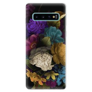 Odolné silikonové pouzdro iSaprio - Dark Flowers - Samsung Galaxy S10 vyobraziť