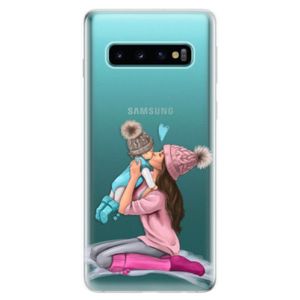 Odolné silikonové pouzdro iSaprio - Kissing Mom - Brunette and Boy - Samsung Galaxy S10 vyobraziť