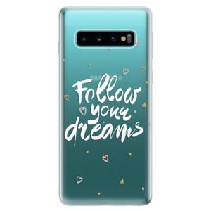 Odolné silikonové pouzdro iSaprio - Follow Your Dreams - white - Samsung Galaxy S10 vyobraziť