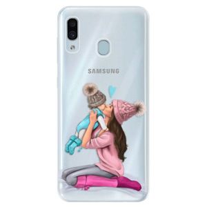 Silikónové puzdro iSaprio - Kissing Mom - Brunette and Boy - Samsung Galaxy A30 vyobraziť