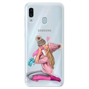Silikónové puzdro iSaprio - Kissing Mom - Blond and Girl - Samsung Galaxy A30 vyobraziť