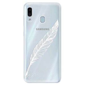 Silikónové puzdro iSaprio - Writing By Feather - white - Samsung Galaxy A30 vyobraziť