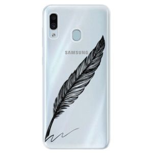 Silikónové puzdro iSaprio - Writing By Feather - black - Samsung Galaxy A30 vyobraziť