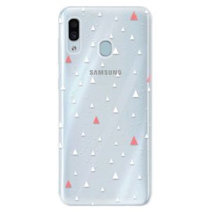 Silikónové puzdro iSaprio - Abstract Triangles 02 - white - Samsung Galaxy A30 vyobraziť