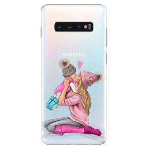 Plastové puzdro iSaprio - Kissing Mom - Blond and Girl - Samsung Galaxy S10+ vyobraziť