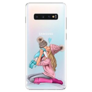 Plastové puzdro iSaprio - Kissing Mom - Blond and Boy - Samsung Galaxy S10+ vyobraziť