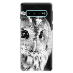 Plastové puzdro iSaprio - BW Owl - Samsung Galaxy S10 vyobraziť