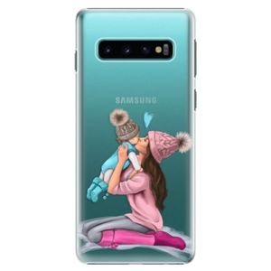 Plastové puzdro iSaprio - Kissing Mom - Brunette and Boy - Samsung Galaxy S10 vyobraziť