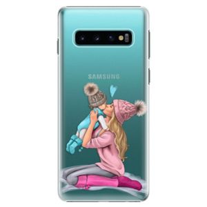 Plastové puzdro iSaprio - Kissing Mom - Blond and Boy - Samsung Galaxy S10 vyobraziť
