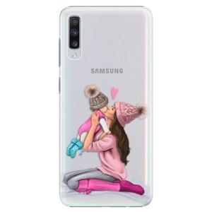 Plastové puzdro iSaprio - Kissing Mom - Brunette and Girl - Samsung Galaxy A70 vyobraziť