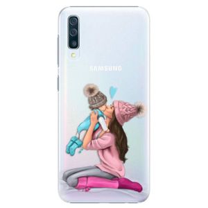Plastové puzdro iSaprio - Kissing Mom - Brunette and Boy - Samsung Galaxy A50 vyobraziť