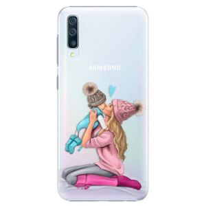 Plastové puzdro iSaprio - Kissing Mom - Blond and Boy - Samsung Galaxy A50 vyobraziť