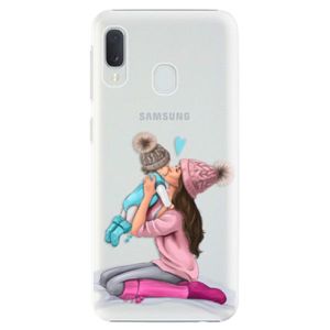 Plastové puzdro iSaprio - Kissing Mom - Brunette and Boy - Samsung Galaxy A20e vyobraziť