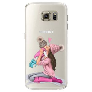 Silikónové puzdro iSaprio - Kissing Mom - Brunette and Girl - Samsung Galaxy S6 Edge vyobraziť