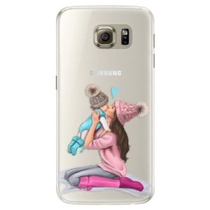 Silikónové puzdro iSaprio - Kissing Mom - Brunette and Boy - Samsung Galaxy S6 Edge vyobraziť