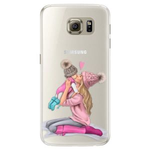 Silikónové puzdro iSaprio - Kissing Mom - Blond and Girl - Samsung Galaxy S6 Edge vyobraziť