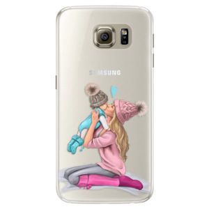 Silikónové puzdro iSaprio - Kissing Mom - Blond and Boy - Samsung Galaxy S6 Edge vyobraziť