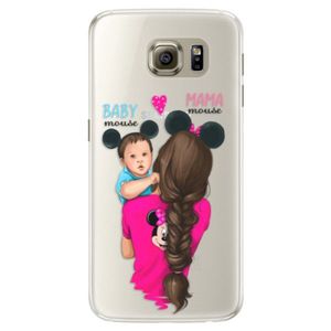 Silikónové puzdro iSaprio - Mama Mouse Brunette and Boy - Samsung Galaxy S6 Edge vyobraziť