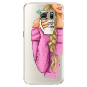 Silikónové puzdro iSaprio - My Coffe and Blond Girl - Samsung Galaxy S6 Edge vyobraziť