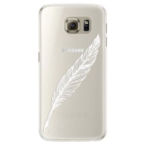 Silikónové puzdro iSaprio - Writing By Feather - white - Samsung Galaxy S6 Edge vyobraziť