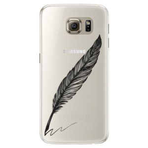 Silikónové puzdro iSaprio - Writing By Feather - black - Samsung Galaxy S6 Edge vyobraziť