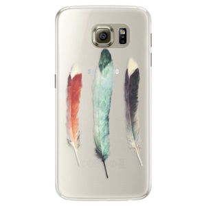 Silikónové puzdro iSaprio - Three Feathers - Samsung Galaxy S6 Edge vyobraziť