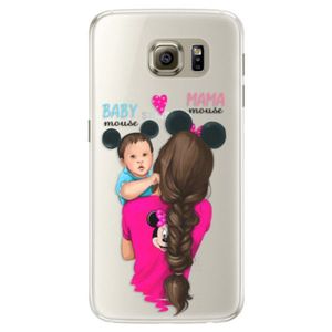 Silikónové puzdro iSaprio - Mama Mouse Brunette and Boy - Samsung Galaxy S6 vyobraziť