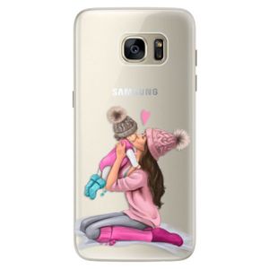 Silikónové puzdro iSaprio - Kissing Mom - Brunette and Girl - Samsung Galaxy S7 Edge vyobraziť