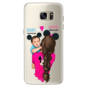 Silikónové puzdro iSaprio - Mama Mouse Brunette and Boy - Samsung Galaxy S7 Edge vyobraziť