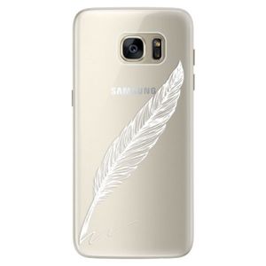 Silikónové puzdro iSaprio - Writing By Feather - white - Samsung Galaxy S7 vyobraziť