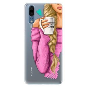 Silikónové puzdro iSaprio - My Coffe and Blond Girl - Huawei P20 vyobraziť